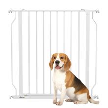 PawHut Extra Wide Dog Safety Gate, with Door Pressure, for Doorways, Hallways, Staircases White