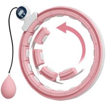 SPORTNOW Smart Weighted Hula Hoop, Massage Hula Ring with 16 Detachable Knots, 360? Auto Rotating Ball and Digital Counter