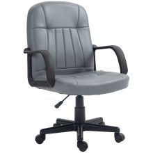 HOMCOM Swivel Executive Office Chair PU Leather Computer Desk Chair Office Furniture Gaming Seater Grey