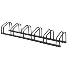 HOMCOM Bike Stand Parking Rack Floor or Wall Mount Bicycle Cycle Storage Locking Stand 179L x 33W x 27H 6 Racks, Black