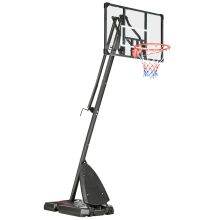 SPORTNOW 2.4 2.9m Adjustable Basketball Hoop and Stand with Weighted Base, Portable on Wheels, Black