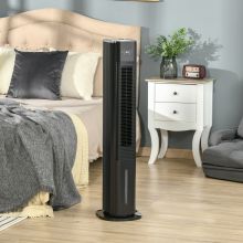 HOMCOM Nine Setting Tower Fan Humidifier, with Ice Boxes Black