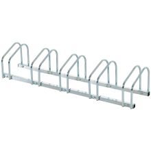 HOMCOM Bike Stand Parking Rack Floor or Wall Mount Bicycle Cycle Storage Locking Stand 5 Racks, Silver