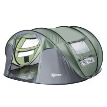  4-5 Person Pop-up Camping Tent Waterproof Family Tent Grey