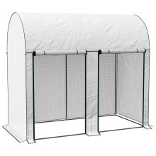 Outsunny 200 x 100cm Walk In Greenhouse, with Zipped Doors White