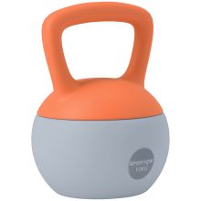 SPORTNOW Soft Kettlebell, 10kg Kettle Bell with Non Slip Handle for Home Gym Weight Lifting and Strength Training, Orange and Grey