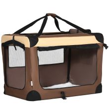 PawHut 81cm Foldable Pet Carrier, with Cushion, for Medium Dogs and Cats Brown