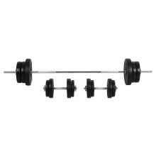 HOMCOM Dumbbell and Barbell Set with 65kg Adjustable Barbell Weights Set, for Home Gym Black