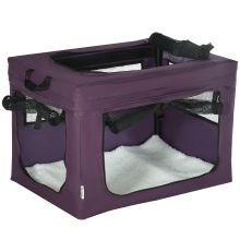 PawHut 60cm Pet Carrier, with Cushion, for Miniature Dogs Purple