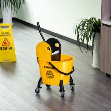  26L Commercial Plastic Mop Bucket & Water Wringer Yellow