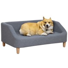 PawHut Dog Sofa, pet Bed, with Soft Cushion, Washable Cover, for Small, Medium & Large Dogs Grey