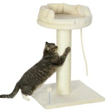 PawHut Cat Tree, with Sisal Wrapped Scratching Post Cream