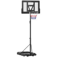 SPORTNOW Basketball Hoop Outdoor, Basketball Hoop and Stand with 10 Level Adjustable Height, Weighted Base, Portable on Wheels, 2.3 3.05m, for Teens, Juniors, Adults