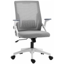 Vinsetto Mesh Office Chair, Desk Chair with Lumbar Support, Flip up Armrest, Swivel Wheels, Adjustable Height, Grey