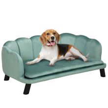 PawHut Dog Sofa, Pet Couch Bed for Medium, Large Dogs, with Legs, Cushion Green