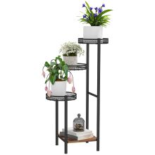 Outsunny Four Tier Steel Plant Stand Black