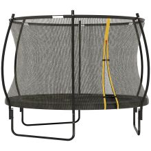 SPORTNOW 8ft Trampoline with Enclosure Net and Spring Cover, Outdoor Trampoline Garden Jumping Mat, Black