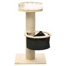 PawHut Cat Tree, with Hammock, Bed, Jute Scratching Post Natural Finish