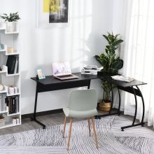  Particle Board L-Shaped Home Office Desk Black
