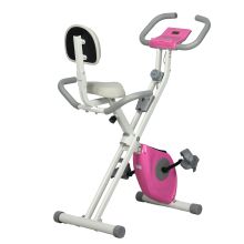 HOMCOM Folding Exercise Bike, with Adjustable Magnetic Resistance, Seat Height White and Pink