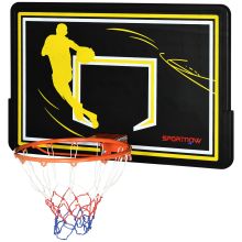 SPORTNOW Wall Mounted Basketball Hoop, Mini Basketball Hoop and Backboard for Kids and Adults, Outdoors and Indoors