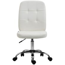 Vinsetto Armless Faux Leather Office Chair White