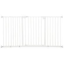 PawHut Dog Gate Stair Gate Pressure Fit Pets Barrier Auto Close for Doorway Hallway, 74 148cm Wide Adjustable, White