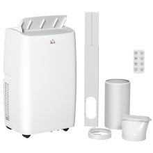 HOMCOM 12000 BTU Air Conditioning Unit, 3 in 1 Portable Air Conditioner, Dehumidifier, Cooling Fan with 3 Speeds, Remote Control, LED Display, 24H Timer, Window Venting Kit, Children Lock, 25m?