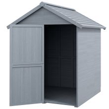 Outsunny 6 x 6.5ft Wooden Garden Shed, with Floor Grey