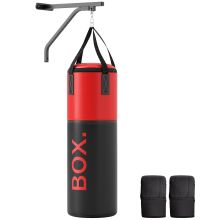 SPORTNOW Unfilled Punching Bag Set with Boxing Bag Bracket, Boxing Gloves, Hand Wraps and 360? Swivel Hook