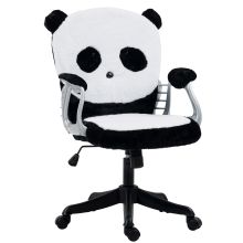 Vinsetto Cute Office Chair, Fluffy Panda Desk Chair with Padded Armrests, Tilt Function, Adjustable Height, Black and White