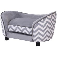 PawHut Dog Sofa Pet Couch for XS Dogs w Removable Sponge Padded Cushion Grey