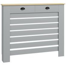 HOMCOM 95.5H x 111Wcm Radiator Cover, with Drawer Grey