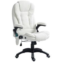 Vinsetto Boucle Six Point Massage Office Chair White