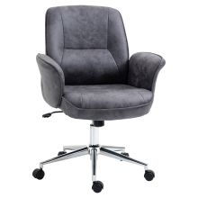 Vinsetto Swivel Computer Office Chair Mid Back Desk Chair for Home Study Bedroom, Charcoal Grey