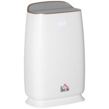 HOMCOM Quiet Air Purifiers for Bedroom with 3 Stage Carbon HEPA Filtration System, Air Monitor, Timer, Air Cleaner with 4 Speeds, Remove Smoke Dust Pollen Odours