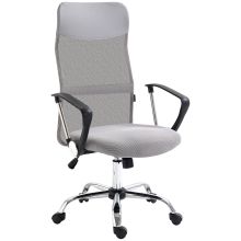 Vinsetto Ergonomic Office Chair Mesh Chair with Adjustable Height Tilt Function Light Grey