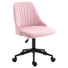 Vinsetto Velvet Feel Armless Office Chair Pink