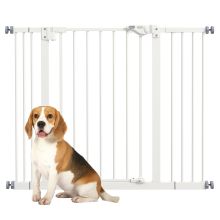 PawHut Metal 74 100cm Wide Adjustable Dog Gate Black