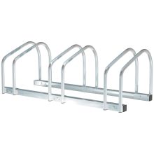 HOMCOM Bike Stand Parking Rack Floor or Wall Mount Bicycle Cycle Storage Locking Stand 76L x 33W x 27H 3 Racks, Silver