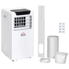 HOMCOM 10000 BTU Air Conditioning Unit, 3 in 1 Portable Air Conditioner, Dehumidifier, Cooling Fan with Remote Control, LED Display, 2 Speeds, 24H Timer, Window Venting Kit, 18m?