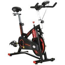 HOMCOM Stationary Exercise Bike, with 10KG Flywheel, Phone Holder Red