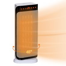 HOMCOM 2000W Electric Heater, PTC Ceramic Portable Fan Heater with Overheating & Tip Over Protection, 8H Timer, 45? Oscillating Heater for Home, Office, Study, Bedroom