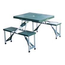 ABS Aluminum Portable Picnic Table Bench Set Green