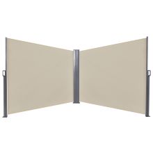 Steel Frame Retractable Double Side Awning Beige