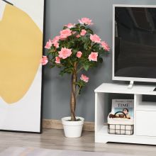 Artificial Camellia Plant Realistic Fake Tree Potted Home Office 90cm Pink