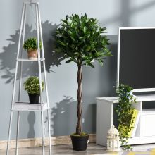 Set of 2 Artificial Topiary Bay Laurel Ball Trees in Pot Indoor Outdoor 120cm