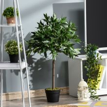 Set of 2 Artificial Topiary Bay Laurel Ball Trees in Pot Indoor Outdoor 90cm