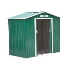 Metal 7x4 ft Garden Shed Green