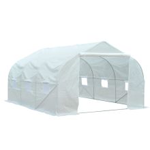 2H x 3.5L x 3W m Walk in Tunnel PE Mesh Greenhouse White